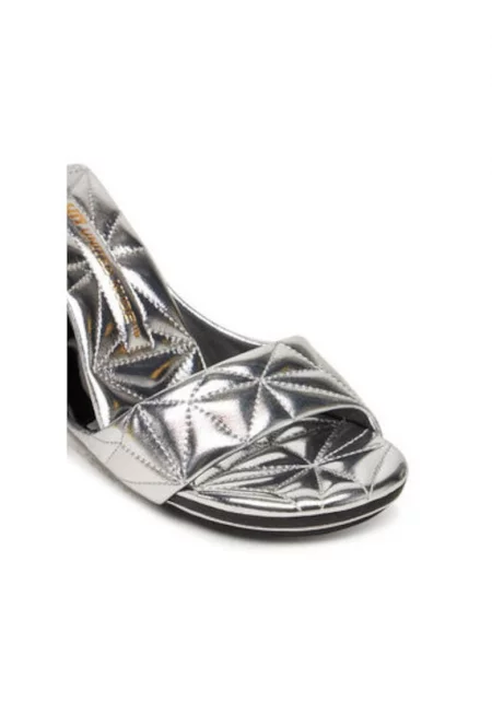 Дамски джапанки - 10001902188 -  Естествена кожа - Сребрист