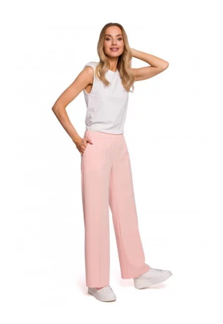 Дамски панталон -  Полиестер/Васкоза - Пудрово розов