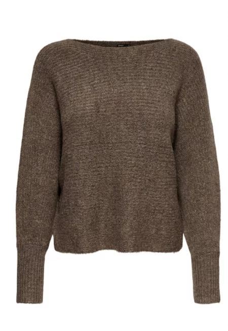 Дамски пуловер - САМО - 302619009 - Акрил - Кафяв