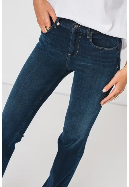 Дънки с висока талия - Тъмносин