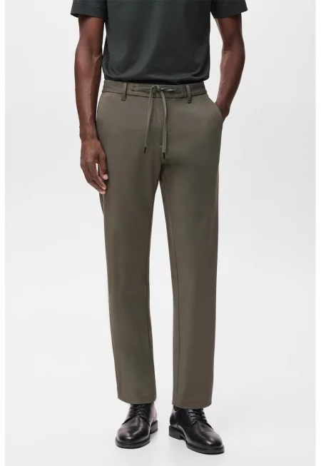 Едноцветен панталон с връзка