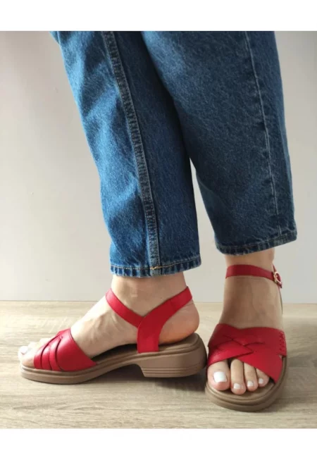 Ежедневни дамски сандали  5251 червени - червени - Червен