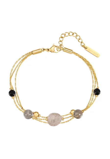 Гривна с ахат - Златист