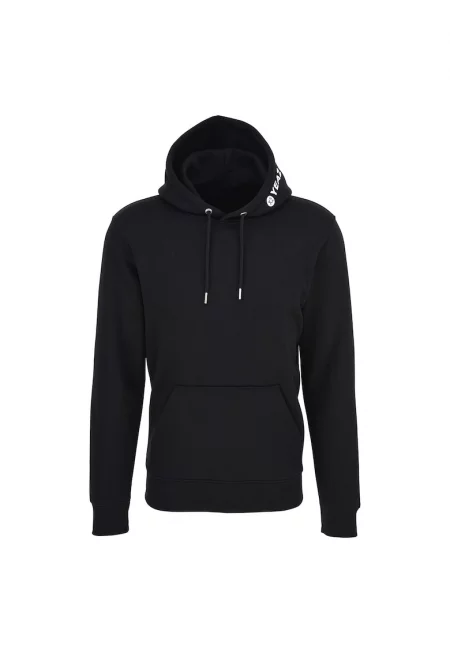 Худи CUSHY 29533 с органичен памук и лого - Черен