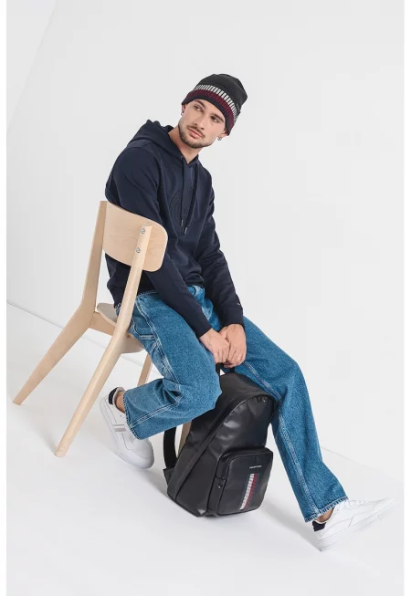 Худи с лого - Тъмносин