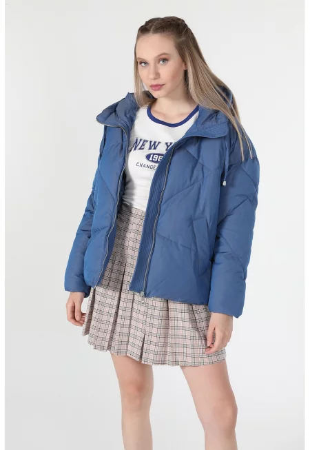 Капитонирано зимно яке с качулка - Син