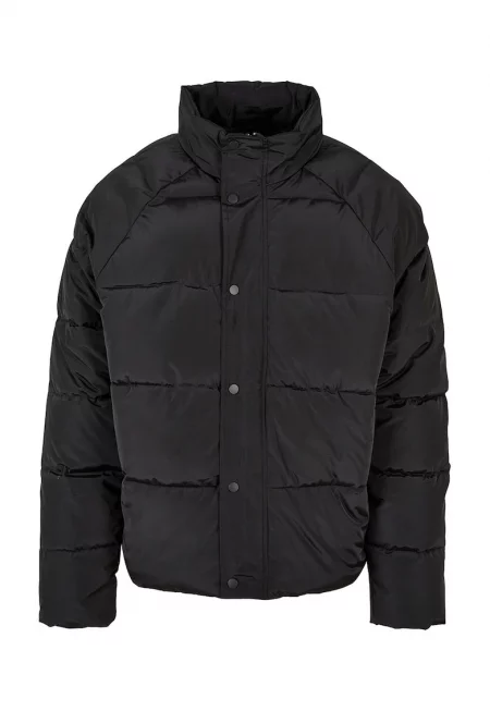 Капитонирано зимно яке с ръкави реглан - Черен