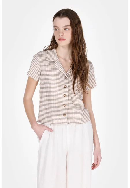 Карирана риза с къси ръкави