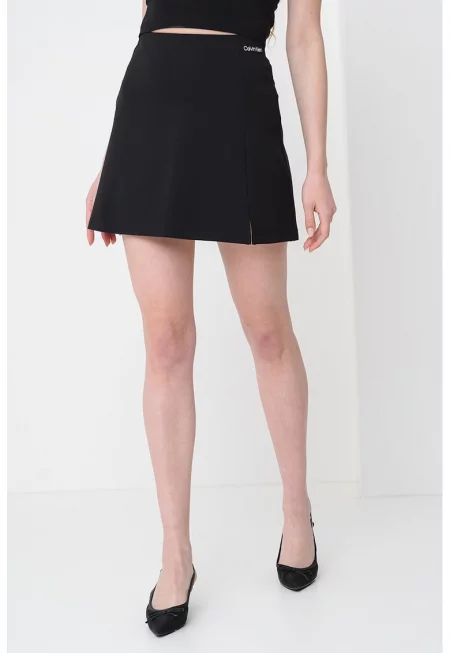 Къса разкроена пола - Черен