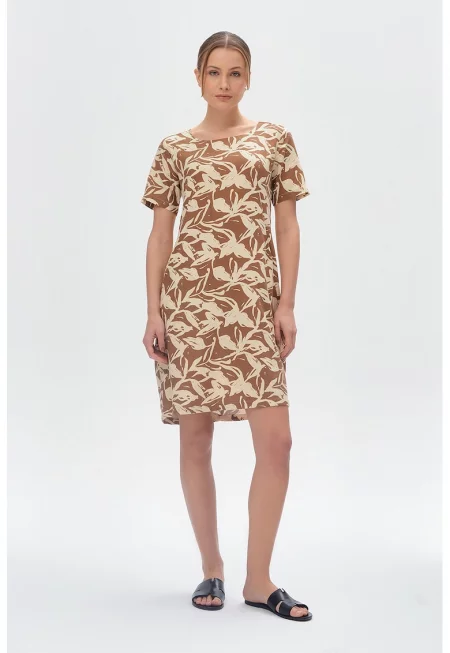 Къса рокля с лен