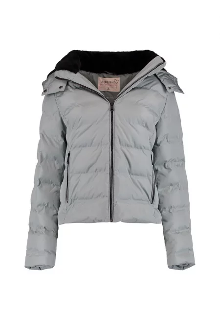 Късо зимно яке с качулка