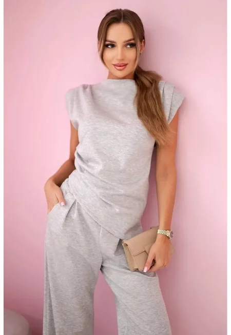 Комплект асиметрична блуза и панталон - Един размер