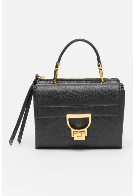 Кожена чанта Arlettis Signature с текстилна презрамка