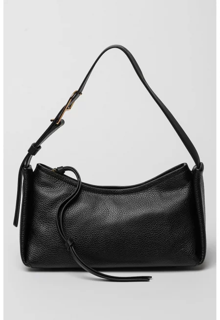 Кожена чанта за рамо Audri - Черен
