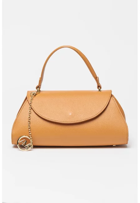 Кожена ръчна чанта с допълнителна презрамка