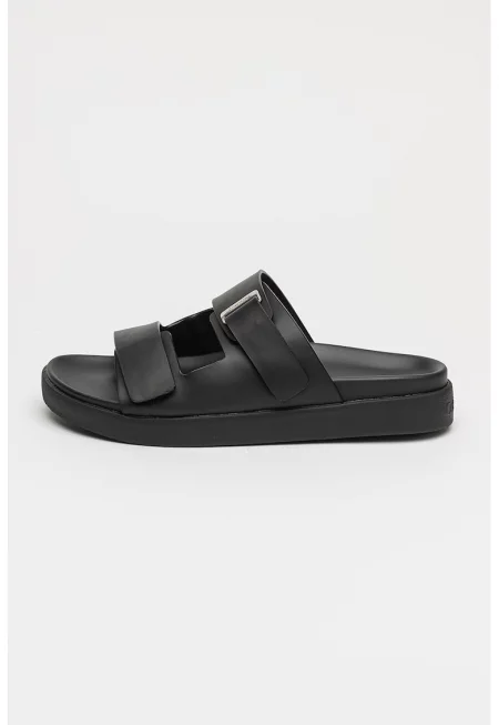 Кожени чехли с велкро - Черен