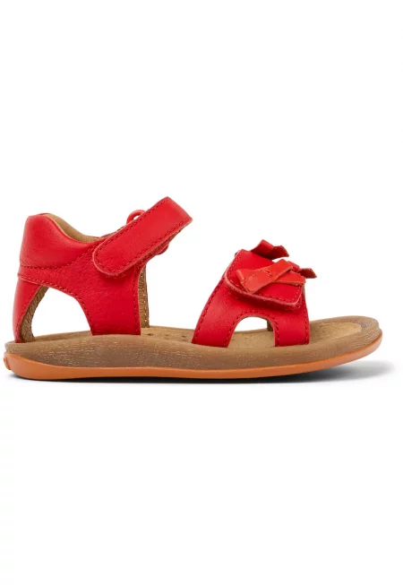 Кожени сандали Bicho Twins с велкро - Червен