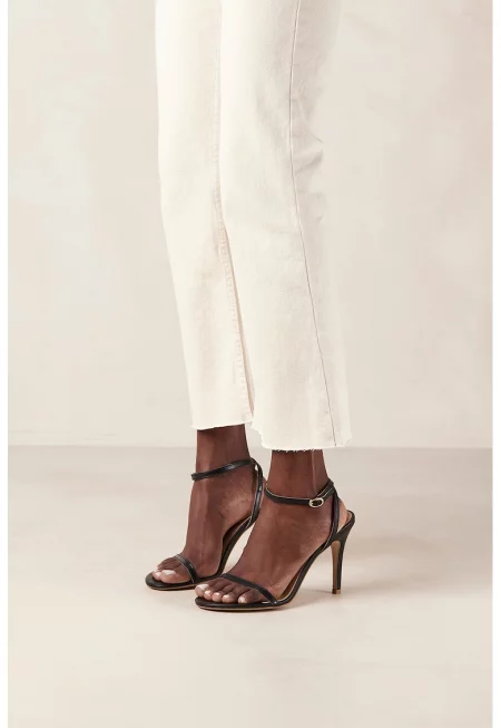 Кожени сандали Otis с ток стилето - Черен