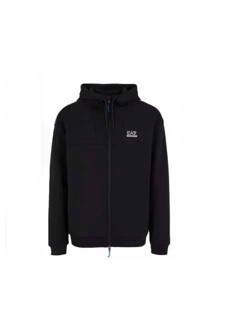 Мъжка блуза  m hoodie fz - 6DPM24-PJUWZ-1771 - Черна - Черен