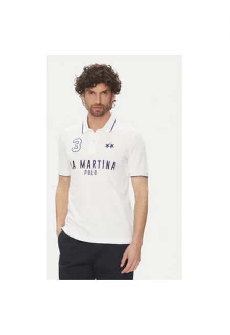 Мъжка поло тениска  PK001 - памук - бяла - Бял