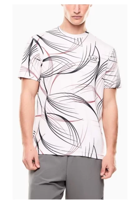 Мъжка тениска TENNIS PRO M TEE GRAPHIC PL -  Памук - Бял - Бял