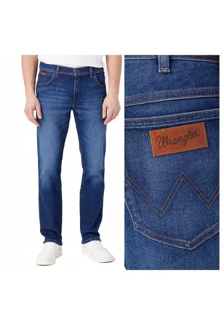 Мъжки дънки -  We Care Wrangler + 365 Warm - Памук - Дълги - Мъже - Slim fit - W32-L32 US - Син