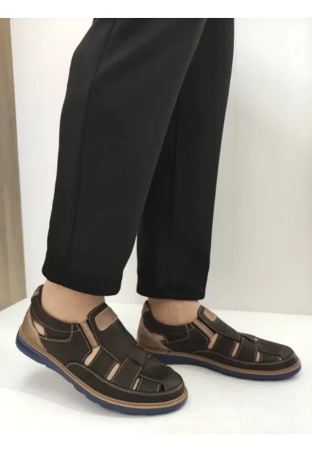 Мъжки обувки  777 Перфорирани - Тъмно кафяво + Бежово - Кафяво - Кафяв