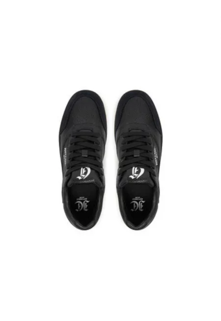 Мъжки спортни обувки - 78QA3SM8 ZPA90 -  Естествена кожа - Черен - Черен