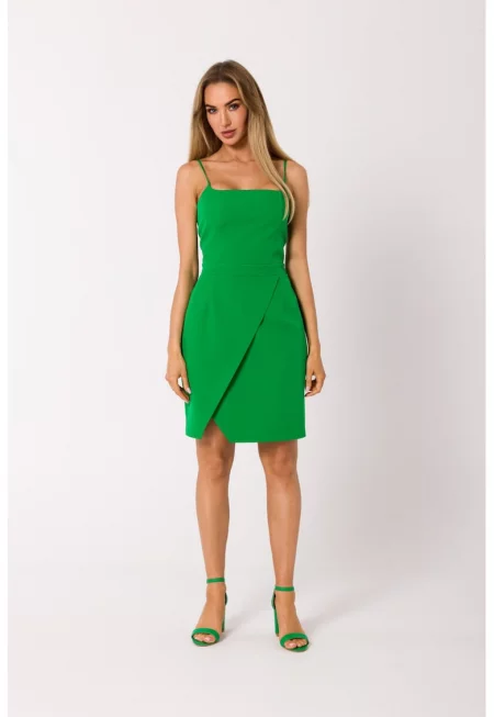 Мини коктейлна рокля с тънки презрамки