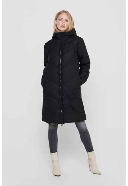 Непромокаемо подплатено зимно яке Ulrikka с качулка - Черен