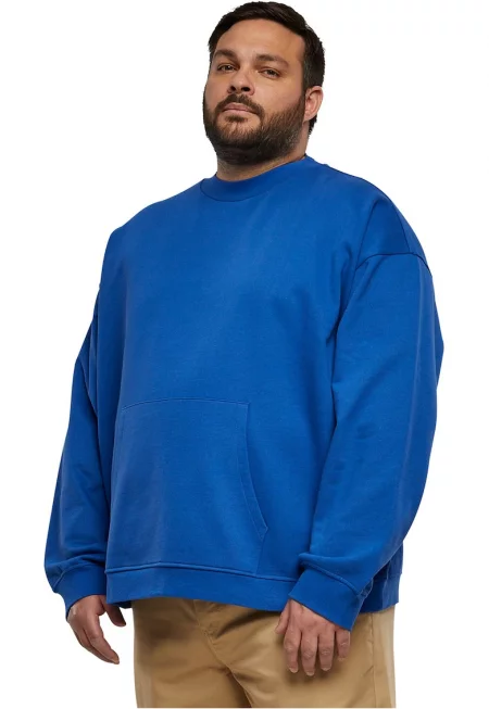 Памучен суитшърт с джоб кенгуру - Кралско Синьо