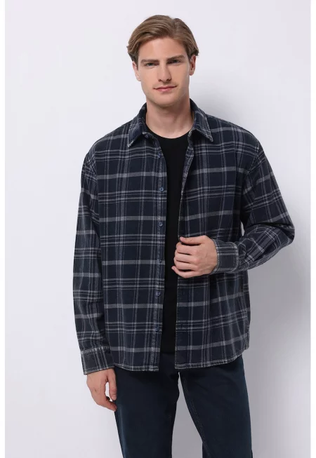 Памучна карирана риза