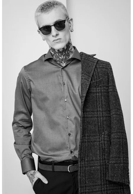 Памучна риза с дълги ръкави