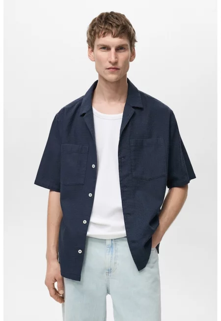 Памучна риза с джобове на гърдите