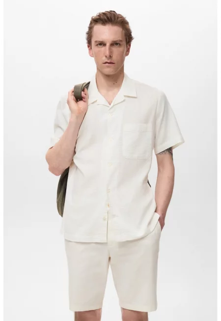 Памучна риза с къси ръкави