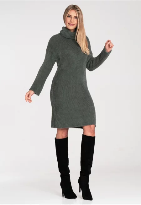 Плетена рокля -  найлон - зелено - Един размер