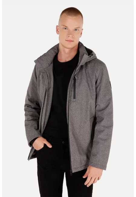 Подплатено зимно яке - Светло сив