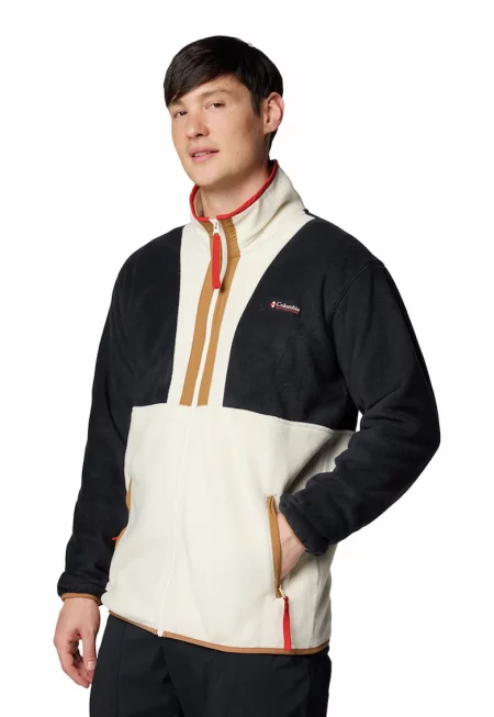 Поларено трекинг яке Backbowl™ II с цип - Слонова кост/Черен/Карамел