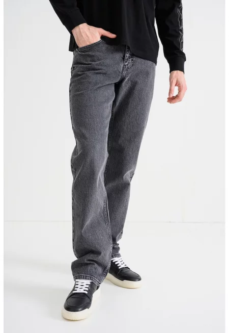 Прави дънки - Сив меланж