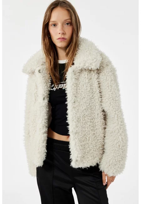 Пухкаво зимно яке - Слонова кост