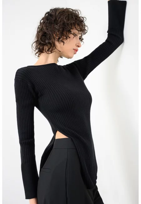 Пуловер Carta с кашмир и памук - Черен