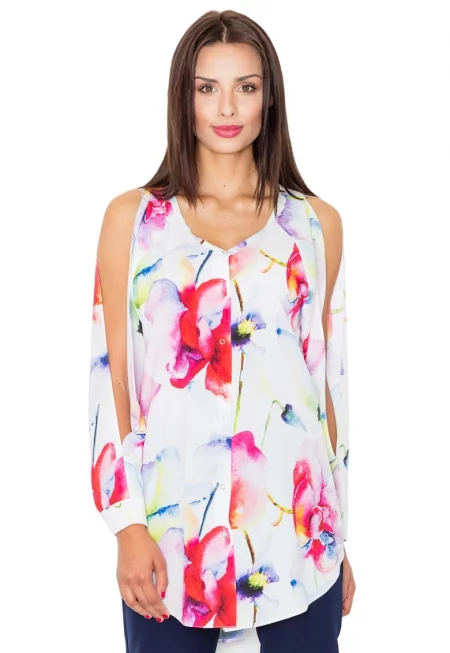 Риза без ръкави -  модел M496 - многоцветна - полиестер/еластан - Един размер