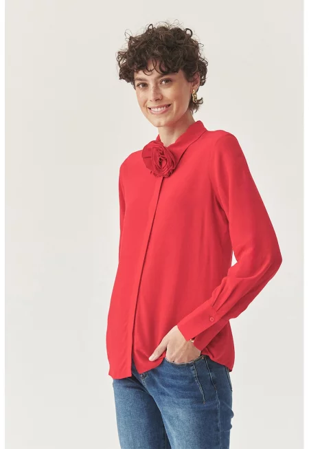 Риза със стандартна кройка - Корал