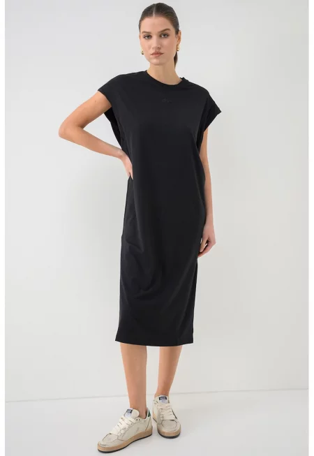 Рокля Edress с модал с цепка - Черен