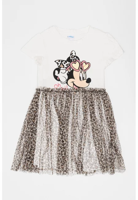 Рокля с дизайн 2 в 1 и шарка с Minnie Mouse