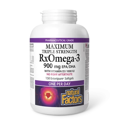 Рибено масло RxOmega-3 Maximum – 900 mg EPA-DHA & D3, 150 софтгел капсули