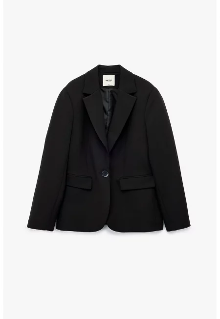 Сако с джобове с капаче - Черен