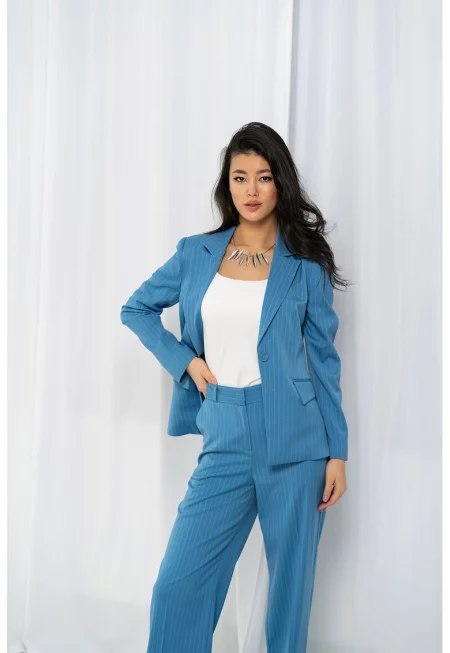 Сако Vilma на райе - Пастелносин