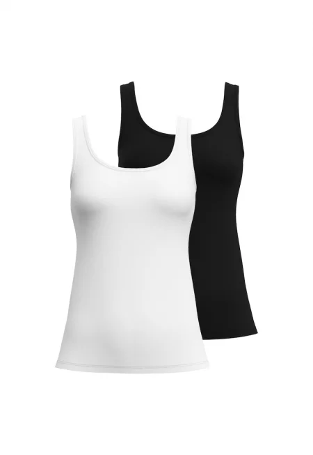 Танк топ - 2 броя - Бял/Черен
