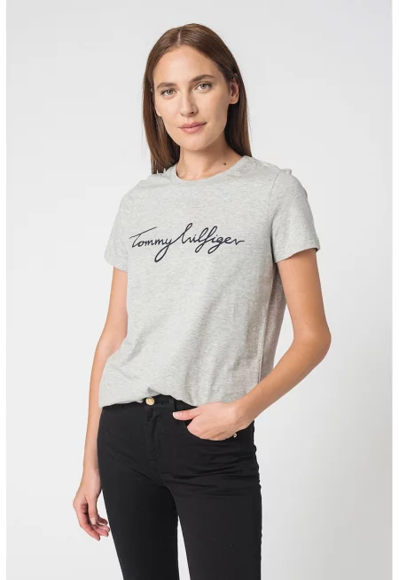 Тениска Heritage от органичен памук - Сив меланж